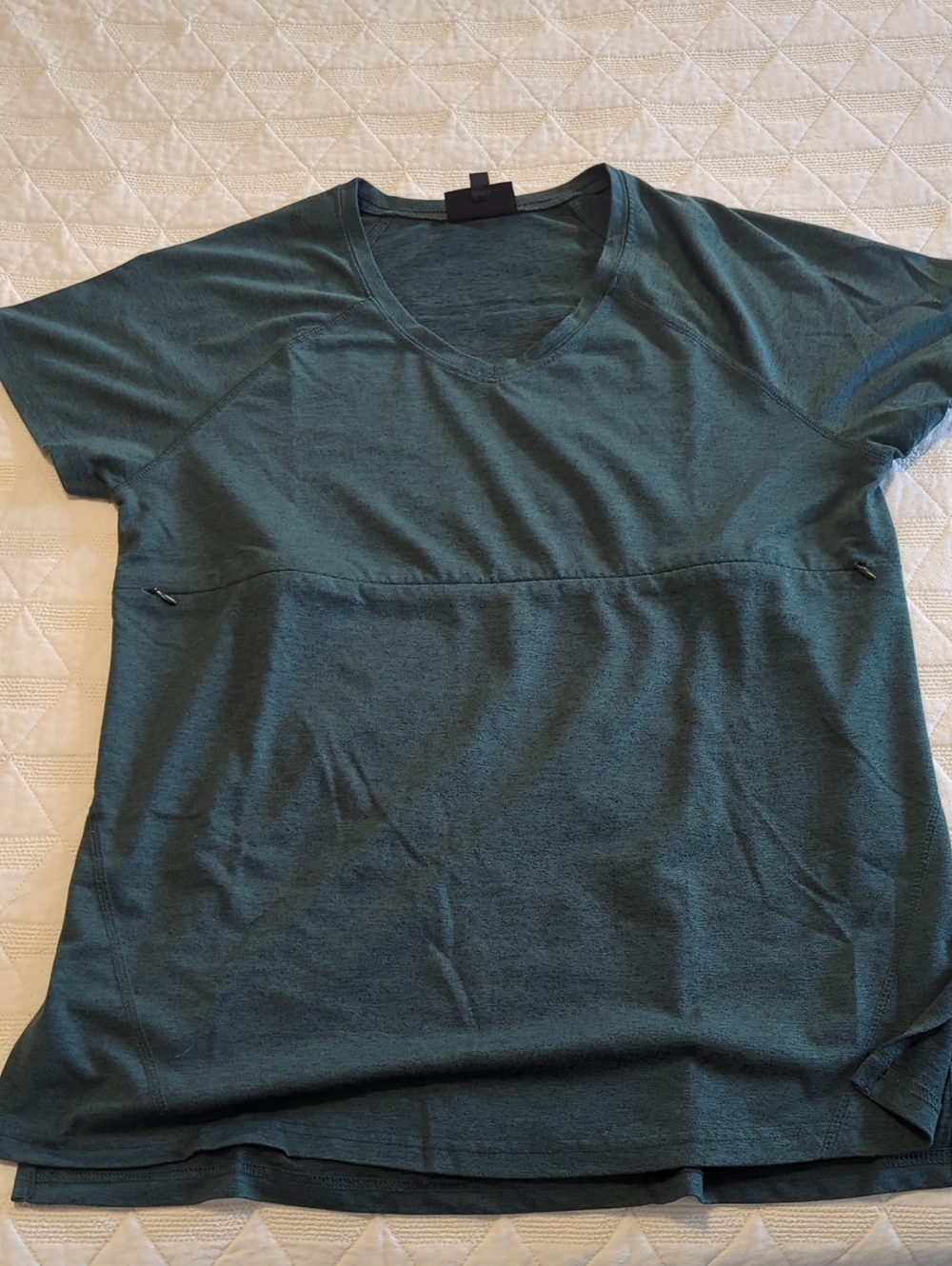 Nursing Queen Short-Sleeve V-Neck Tee in Teal Green